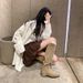 2025 Autumn And Winter New Shibuya Boots~ V-mouth Pointed Suede Thick Heel Tall Knight Boots Women's Western Stacked Thin Boots_vogvips.com