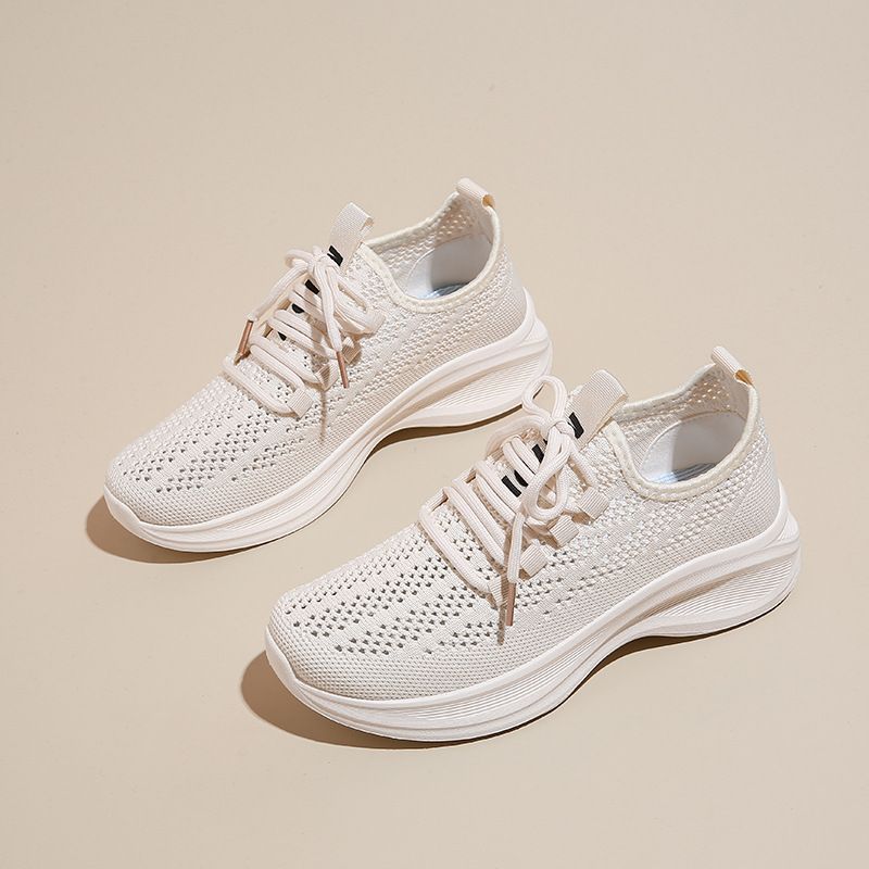 Women's Flyknit Sneakers 2024 - Breathable Running Shoes With Thick Sole For Casual & Sports, Lightweight Platform Shoes For Women_vogvips.com