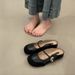 Closed-Toe Mules 2025 Summer Silver Thick-Soled French Style Outdoor Soft-Soled Height-Increasing Women's Shoes With_vogvips.com