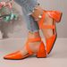 Cross-border Plus-size Chunky Heel Women's Shoes, 2026 Spring New Model, Hollow Pointed Toe, Elegant High-heeled Shoes_vogvips.com
