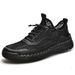 Men's Mesh Shoes Sizes 38-46, Summer Genuine Leather Breathable Hollow-Out Thick-Soled Non-Slip Sandals, Hole Shoes That_vogvips.com
