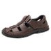 Cross-border Summer Genuine Leather Soft-soled Breathable Closed-toe Non-slip Trendy Casual Clogs Men's Sandals Water_vogvips.com