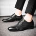 Men's Round Head Leather Men's Casual Single Shoes Front Lace-up Tooling Shoes Low Heel Casual Men's Shoes_vogvips.com