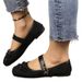 European And American Foreign Trade Large Size Square Toe Flat 2025 New Bowknot French Evening Style Mary Jane Shoes For_vogvips.com