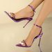French Style Stunning Heel Sandals For Women, European American Cross-Border Hot Sale, Elegant And Charming Purple_vogvips.com