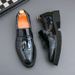 New Hairstylist Business Casual British Pointed Toe Men's Thick Sole Patent Height Increasing Leather Shoes Nightclub_vogvips.com