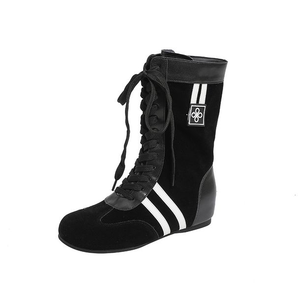 Women Boxing Boots Cowhide Version ~ Height Increasing Boxing For Women Flat Casual Sports Small Stature Bi Rke Nstock Shoes Lace-Up Martin_vogvips.com