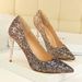 9219-10 Style Women's With High Heels, Shallow Mouth, Pointed Toe, Sexy And Slimming Nightclub Color Gradient Sequin_vogvips.com