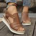 Women's Shoes Large Size Women's Sandals Summer New Flat Wedge Fish Mouth Casual Buckle Outer Wear Women's Sandals_vogvips.com