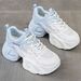 Platform Dad Shoes 2025 New Summer Versatile Hot-Selling Mesh Breathable Casual Sports White Sneakers For Women_vogvips.com