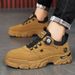 Men's Casual Slip-On Shoes With Rotating Buckle, Waterproof Work Boots For Outdoor Activities, Anti-Slip Rubber Sole, Comfortable Low-Top Sneakers_vogvips.com
