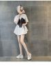 Leather Hollow Dad Shoes Women's Lightweight Inner Height Increase Casual Sports Shoes Platform Sandals_vogvips.com
