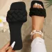 Designer Women's High Quality Luxury Knitted Strap With Square Toe Casual Smooth Sandals_vogvips.com