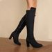Autumn Winter New Sock For Women, Over-the-Knee Suede Elastic Chunky High Heel Round Toe Slimming Long Boots_vogvips.com