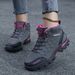 Outdoor Hiking High Top Lace Up Sports Shoes, Women's Casual Versatile Waterproof Running Shoes E3c_vogvips.com