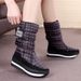 Winter New Waterproof Anti-Slip For Women, Fleece-Lined, Thickened, Warm Mid-Calf Boots, Thick-Soled Snow Shoes, Women's_vogvips.com