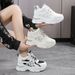 2025 New Women's Casual White Sneakers Fashion Thick Sole Dad Shoes Comfortable Lightweight Walking Shoes_vogvips.com