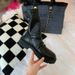 Round Toe Pleated Chunky Waterproof Platform Thick Sole Mid Heel Ankle Slimming Elastic Slouchy Mid-Calf Boots_vogvips.com