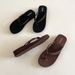 Wedge Heel Double With Medium Heel Flip-flops 2026 Women's Flat Heel Pinch Slippers, Wearing Beach Mop Non-slip Cool Slippers_vogvips.com