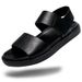 Summer Thick Soled Sponge Cake With Top Layer Leather Trendy Shoes Beach Leisure, Breathable, Non Slip, Versatile_vogvips.com