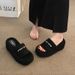 European Style Height-Increasing Thick-Soled Furry For Women, High-End Feel, 2025 New Spring And Autumn Trendy_vogvips.com