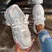 European Style Full Thick-Soled Sneakers 2025 Spring New Rhinestone Casual Sports For Women Cross-Border 43 Large Size_vogvips.com