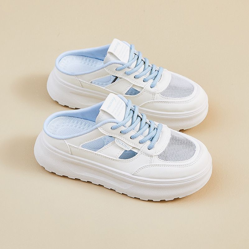 Little White Shoes Female Students Hollow Breathable Thick-soled Heightening Shoes Casual Board Shoes_vogvips.com