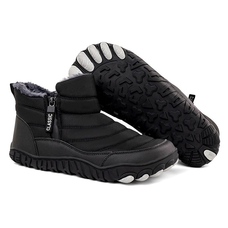 Snow Boots Fleece Thickened Warm Waterproof Non-slip Mid-help Outdoor Casual Men's Mountaineering Cotton Shoes_vogvips.com