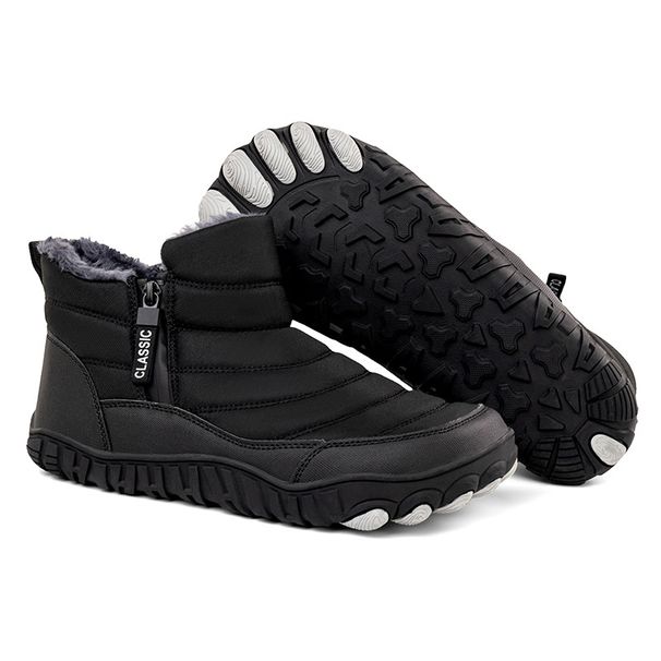 Snow Boots Fleece Thickened Warm Waterproof Non-slip Mid-help Outdoor Casual Men's Mountaineering Cotton Shoes_vogvips.com