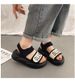 Women's Shoes Casual Large Size Sandals Slippers Daddy Sole Student Shoes Black_vogvips.com