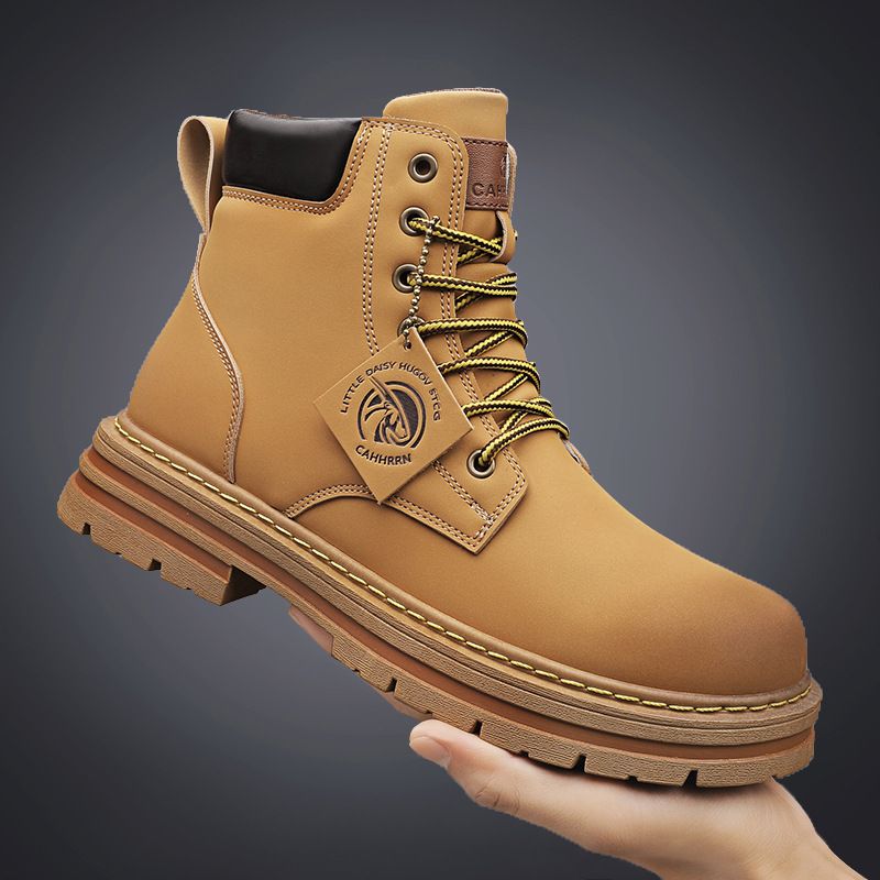 European Warm Series Yellow Big Toe 2025 Spring And Autumn High Top Versatile New Men's Work Shoes Martin Boots_vogvips.com