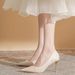 Summer French-style White High-heeled For Women, Wedding Bridal New Style, Dual-use Pointed Toe Single Shoes, Bridesmaid_vogvips.com
