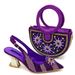 Shoe Bag Set Combination Wrist Woven Moon Bag + Women's Pointed Sandal Crystal Buckle_vogvips.com