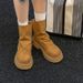 Pleated Design Short Boots Rear Zipper Round Head Polished Inverted Boots Thin Thick-soled Matte Locomotive Boots_vogvips.com