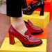 Waterproof Platform High Heels Pointed Spring 2025 New Soled And Thick Heel Fashion Shoes Deep Mouth Women's Leather_vogvips.com