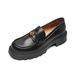 Platform Loafers Women's Retro British Style Small Leather Shoes Black Thick Heel Single Shoes Women's Soft Sole_vogvips.com