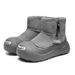 Men's Shoes Winter New Gray Open Smile Snow Boots Men And Women Plus Velvet Thickening Warm Northeast Cotton Boots Couple Shoes_vogvips.com