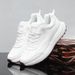 Men's Trendy Thick Soled White Sneakers Breathable Casual Sports Shoes Spring Summer Height Increasing Soft Soled K053_vogvips.com