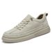 Men's Board Shoes Thick-soled Lace-up Round Head Board Shoes Casual Shoes Low-top Suede Leather Handmade Sports_vogvips.com