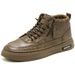Men's Spring Autumn New Martin High Top Casual Board Shoes, Trendy Versatile Black Work Boots, Sports And Leisure Shoes_vogvips.com