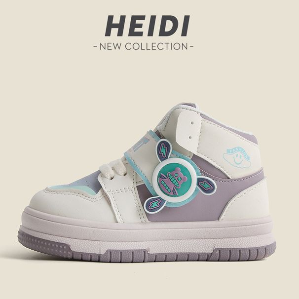 New Boys' Casual Shoes High Top Girls' Board Shoes Light Soft Soled Baby Shoes_vogvips.com
