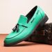 Men's leather shoes summer high-end sense of bean shoes men's slip-on fringe loafers_vogvips.com