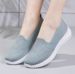 Cross-Border Women's Breathable Mesh Sneakers Casual Slip-On Mom Soft Sole Elderly Single Shoes_vogvips.com