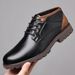 HPIOPL Men's Classic Martin Boots - Vintage Style Work Boots With Side Zipper & Metal Accents, Comfortable Round Toe, PU Leather_vogvips.com