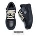 Niche dreadlocks bread shoes men's and women's skateboard shoes thick soled versatile height enhancing casual shoes national trend black shoes_vogvips.com