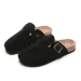 Womens Multi Color Suede Clog Slippers Adjustable Buckle For Casual Daily Home Wear Daily Outfit_vogvips.com