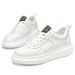Men's Shoes Inner Height Increase Sports And Leisure Shoes, Small White Shoes, Low-top Cowhide Surace Thick-soled Running Sports Board Shoes_vogvips.com
