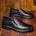 Spring New Top Layer Cowhide Casual With Soles Soft Surfaces, Comfortable Men's Shoe Covers For Middle-aged And Elderly_vogvips.com
