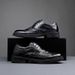 Euro Step High-End Business Formal Youth Carved Round Toe Wear-Resistant Fashion Lace-Up Comfortable Genuine Leather Breathable_vogvips.com