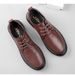 Inner Height Increase Cm Men's Casual Leather Shoes With Cotton Thermal Pattern Lace-up Hole Shoes Staff Shoes_vogvips.com